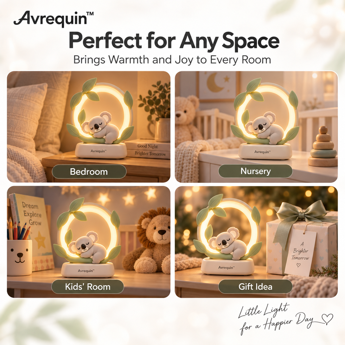 Avrequin™ DreamGlow Koala Leaf Halo Night Light