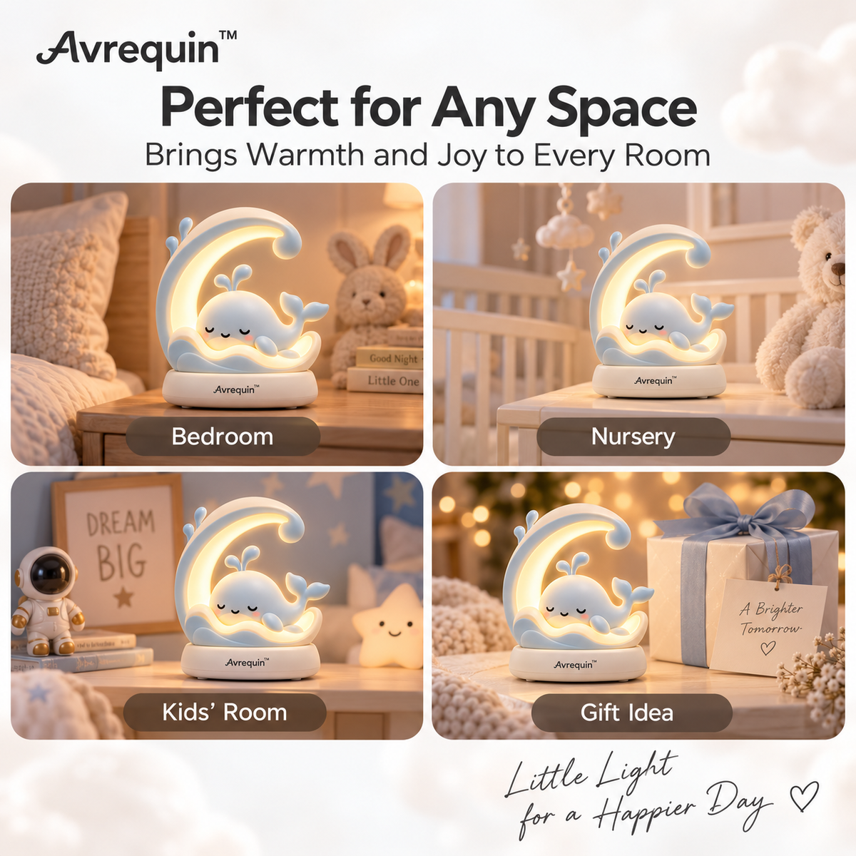 Avrequin™ DreamGlow OceanGlow Whale Night Light