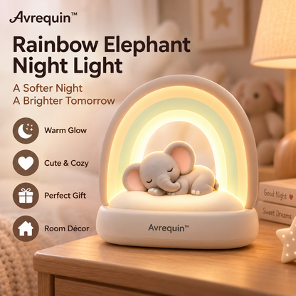Avrequin™ Rainbow Elephant Bedside Night Light