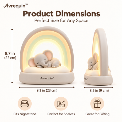Avrequin™ Rainbow Elephant Bedside Night Light