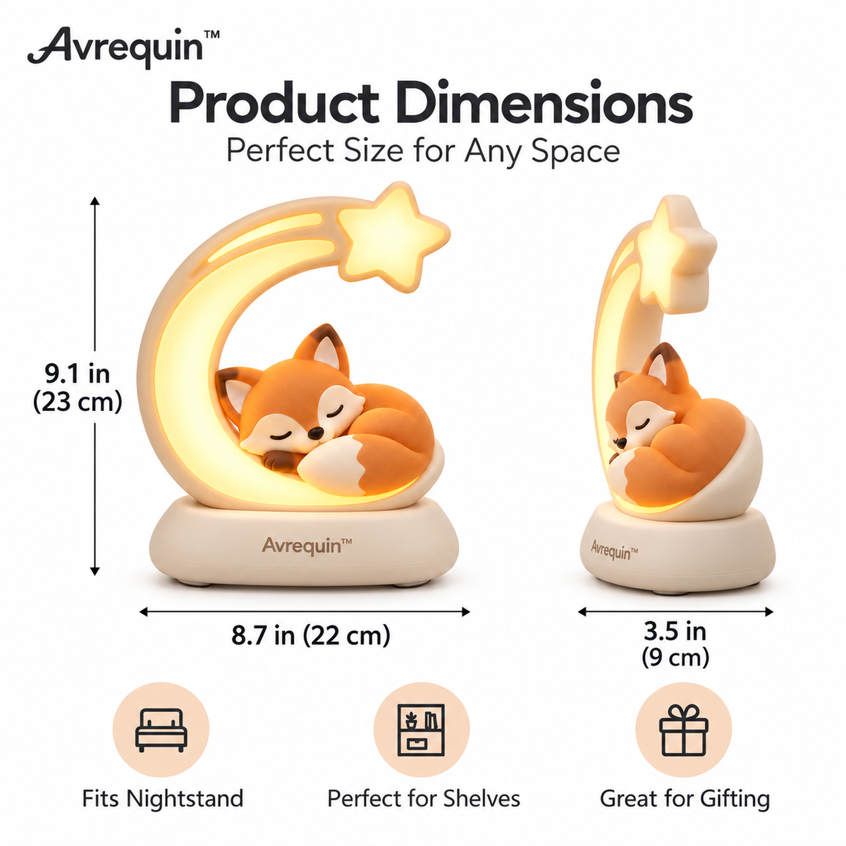 Avrequin™ Moon Fox Cozy Night Light