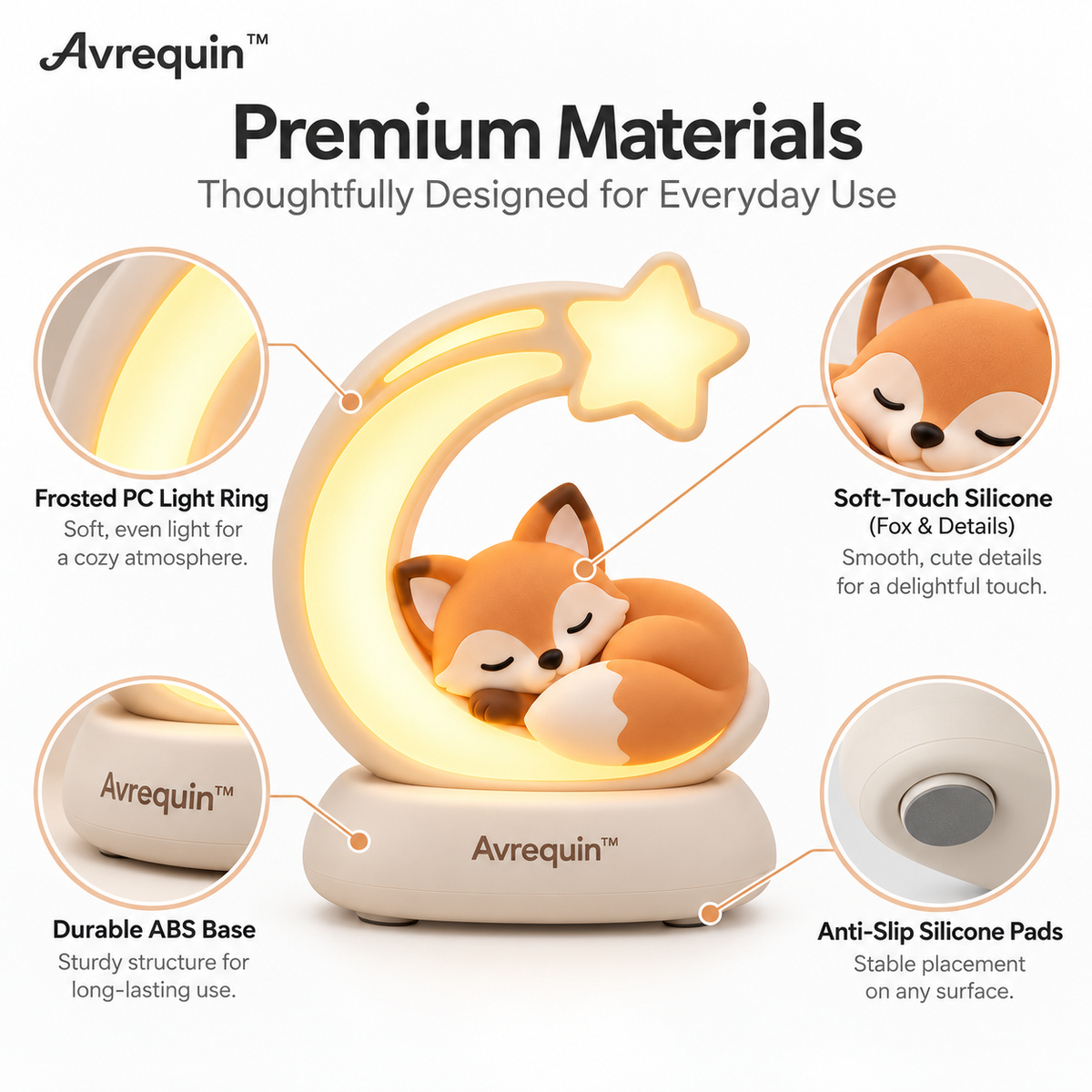 Avrequin™ Moon Fox Cozy Night Light