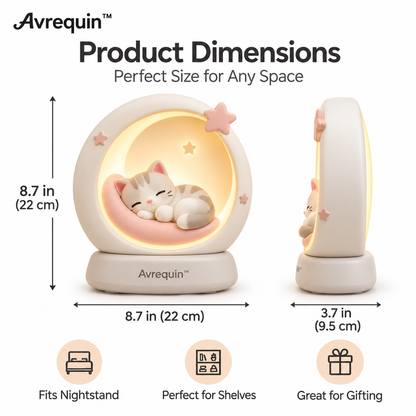 Avrequin™ Moon Cat Ambient Night Light