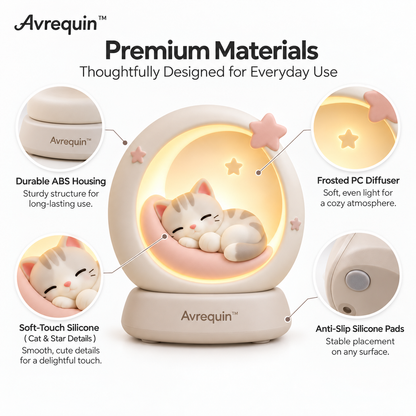 Avrequin™ Moon Cat Ambient Night Light