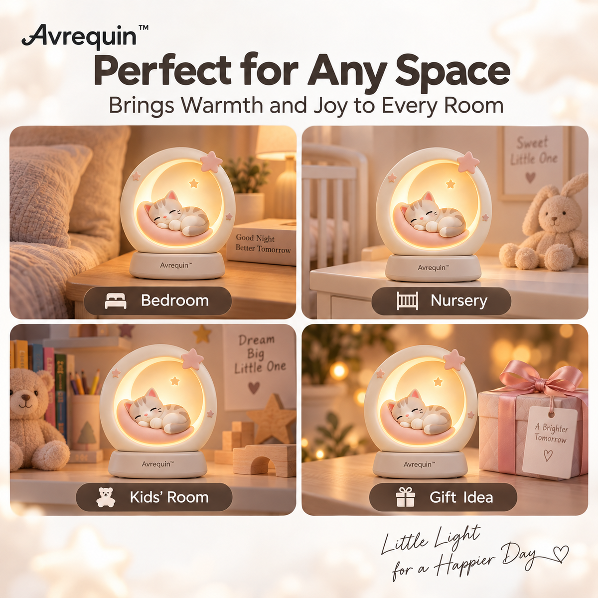 Avrequin™ Moon Cat Ambient Night Light