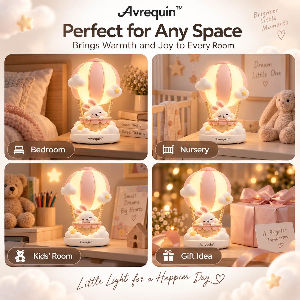 Avrequin™ DreamGlow SkyBunny Balloon Night Light