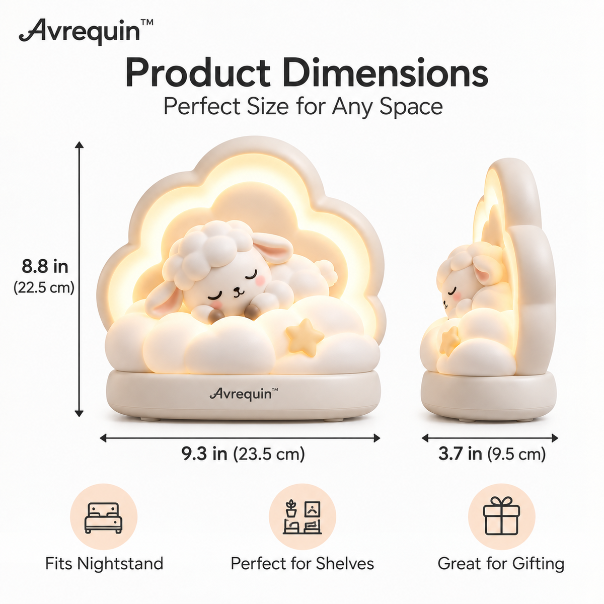 Avrequin™ DreamGlow CloudWool Lamb Night Light