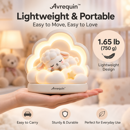 Avrequin™ DreamGlow CloudWool Lamb Night Light