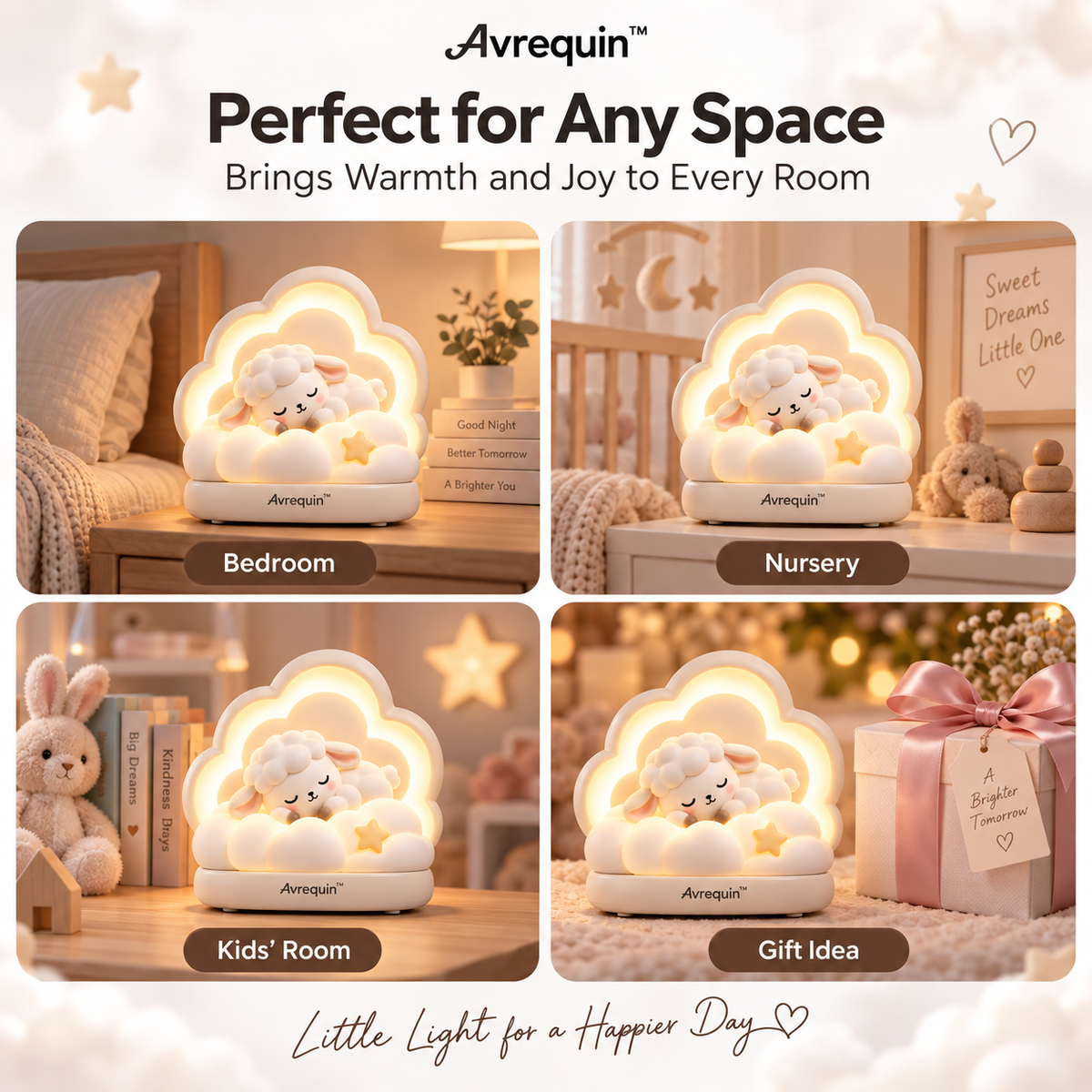 Avrequin™ DreamGlow CloudWool Lamb Night Light