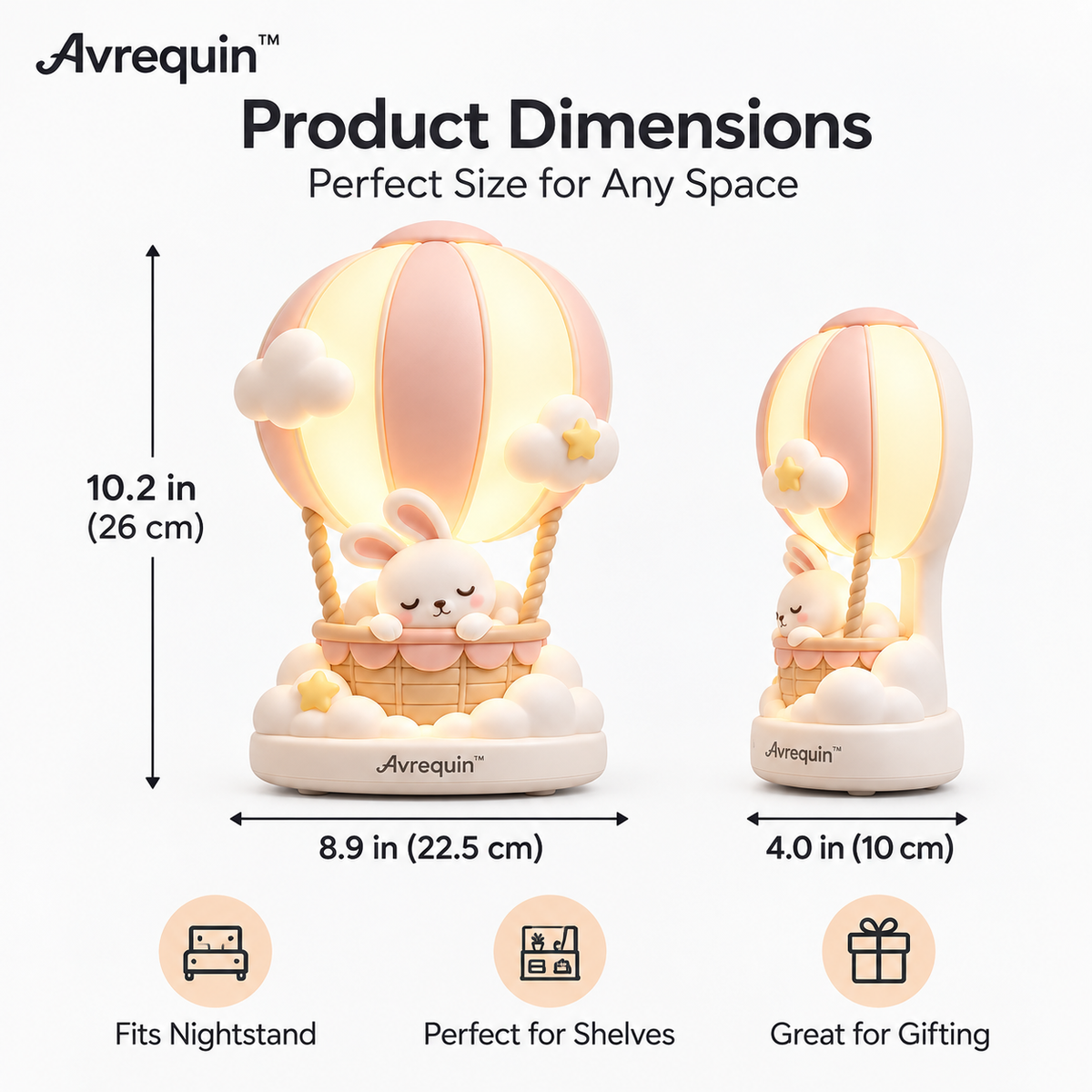 Avrequin™ DreamGlow SkyBunny Balloon Night Light