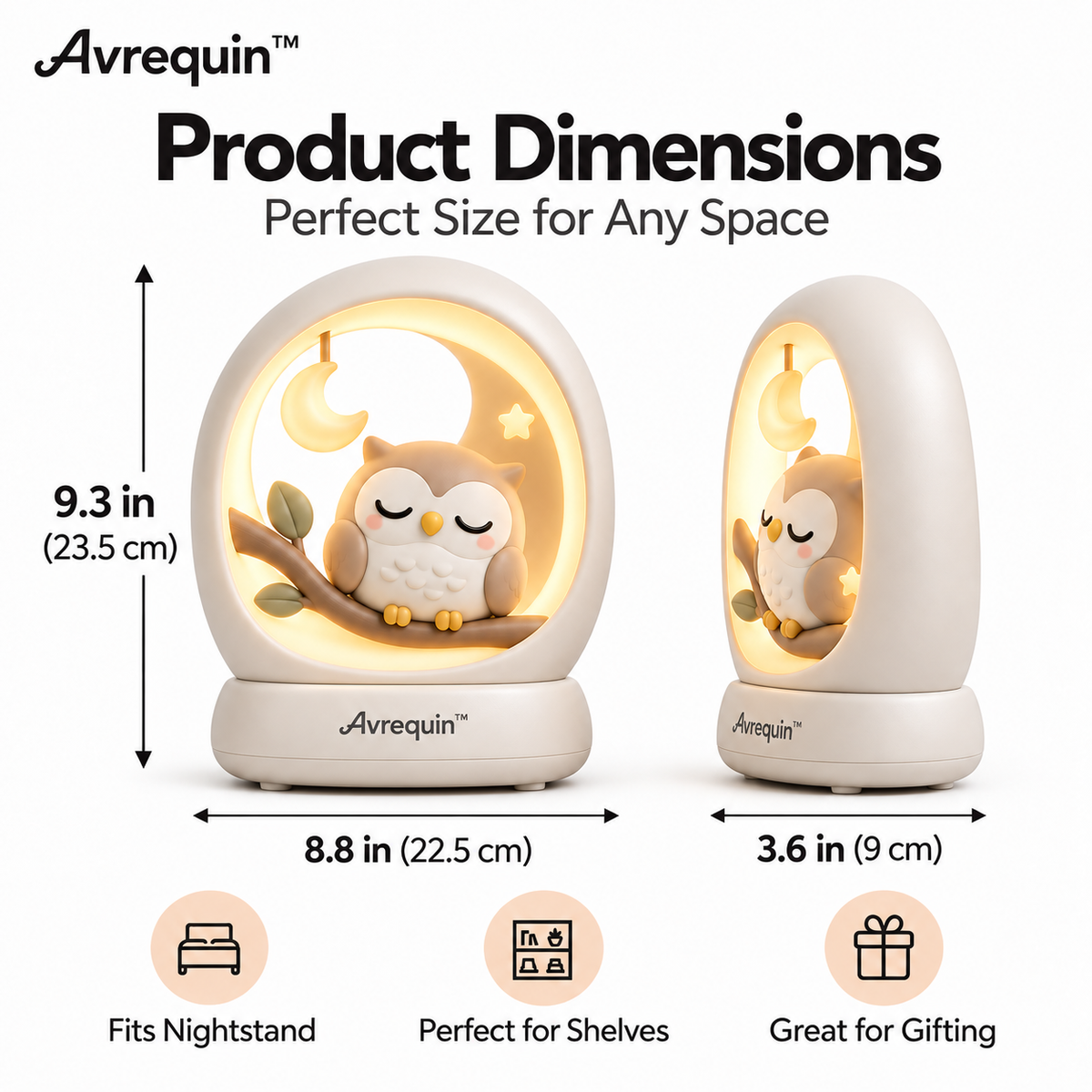 Avrequin™ DreamGlow MoonNest Owl Night Light