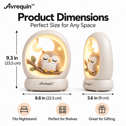 Avrequin™ DreamGlow MoonNest Owl Night Light