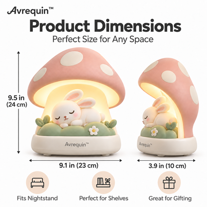 Avrequin™ DreamGlow CozyCap Mushroom Bunny Night Light
